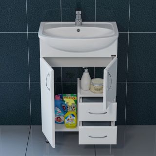 Тумба под раковину СанТа Уют 201088 55см белый