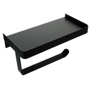 Бумагодержатель с полкой для телефона черный Fixsen Hotel (FX-31011B)