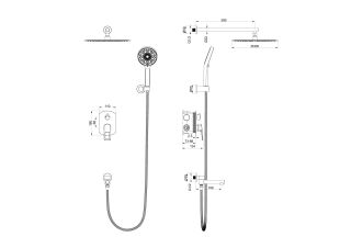Душевой комплект Wonzon & Woghand Frame WW-88939010-MB чёрный матовый
