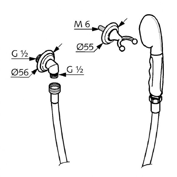 Душевой гарнитур Kludi 1926 позолоченный 2710545