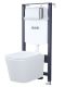 Комплект 3в1 IDDIS Basic BASBI01i73 подвесной унитаз с инсталляцией и хромированной клавишей смыва