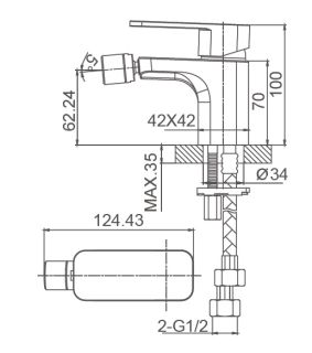 Смеситель для биде Wonzon & Woghand Arnie WW-695001-MB чёрный матовый