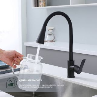 Смеситель для кухни Splenka S06.43.06 чёрный