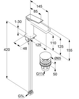 Смеситель для раковины Kludi Decus 54288N175 брашированная бронза