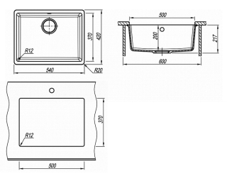 Кухонная мойка Florentina Вега 500 жасмин
