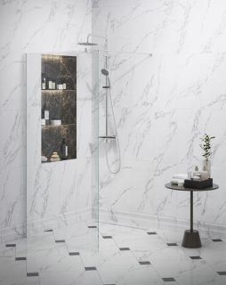 Душевая стойка Kerama Marazzi Nota 8236KM.21.018 на 2 потока с механическим смесителем и с ручным душем на 5 режимов хром