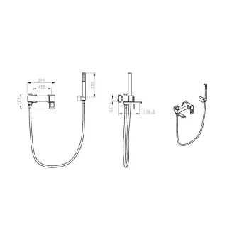 Смеситель для ванны Boheme Q 143-CRUV.2 хром/синий