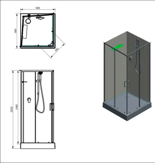 Душевая кабина Aquanet Passion EVO 281963 S 90x90 см профиль белый стекло прозрачное