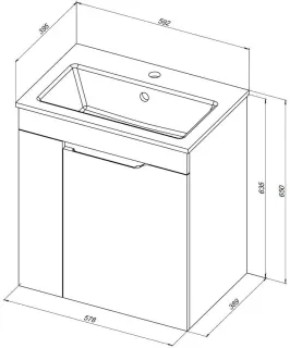 Тумба под раковину Aquanet Практика 330453 60 см белый матовый