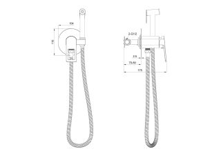 Гигиенический душ со смесителем Wonzon & Woghand Frame WW-88829010-CR хром