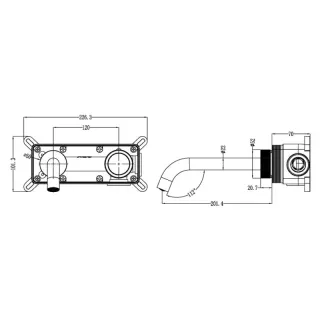 Автоматический смеситель для раковины Boheme Tech 158/2-GM оружейная сталь