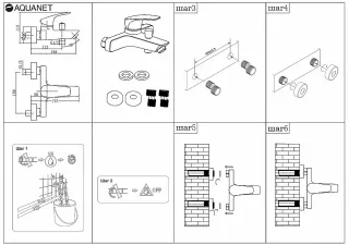 Смеситель для ванны Aquanet Static Black AF330-20B 261822 чёрный матовый