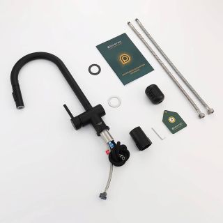 Смеситель для кухни Splenka S204.49.06 с выдвижным изливом чёрный