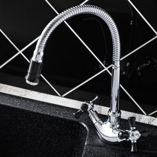 Смеситель для кухни РМС SL92BL-279F хром/чёрный