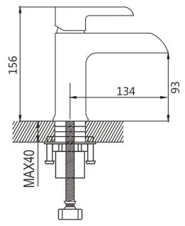 Смеситель для раковины Shevanik S6001H чёрный/хром