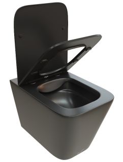 Подвесной унитаз Cerutti SPA Maiella Aria MB CT9163 безободковый чёрный матовый