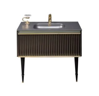 Тумба под раковину Armadi Art Vallessi Avangarde Canale 100см чёрный/хром 843-100-BCR