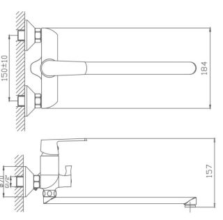 Смеситель для ванны Haiba HB22804 белый