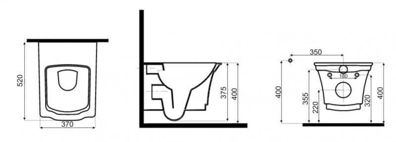 Подвесной унитаз Boheme Hermitage белый 951
