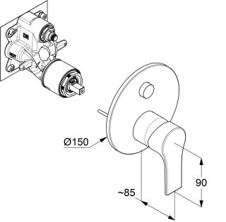 Смеситель для ванны Kludi Zenta SL 487593965 чёрный матовый