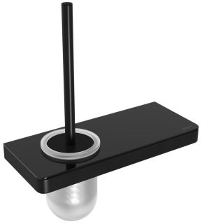 Ёршик для унитаза Lemark Glass Line 9762033 с держателем и полкой чёрный матовый/чёрное стекло