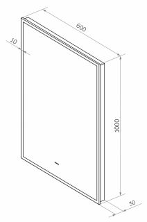 Зеркало с подсветкой Continent Amer ЗЛП1526 с бесконтактным сенсором 60x100см чёрный