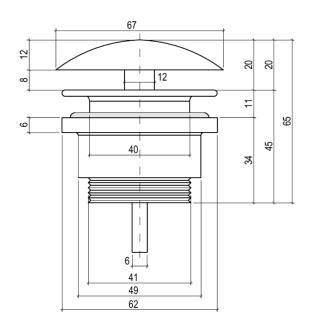 Донный клапан для раковины Salini S-Sense 16631WM D 601 RAL