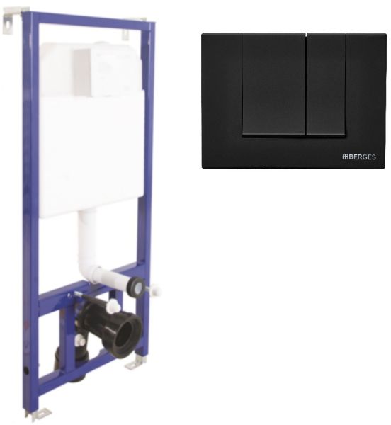 Инсталляция для унитаза Berges Novum S5 с кнопкой soft touch чёрный 040245