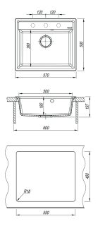 Кухонная мойка Lemark Hanka 570 9910018 шампань