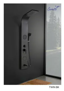 Панель душевая Cerutti SPA Twin BK CT9984 с форсунками чёрный