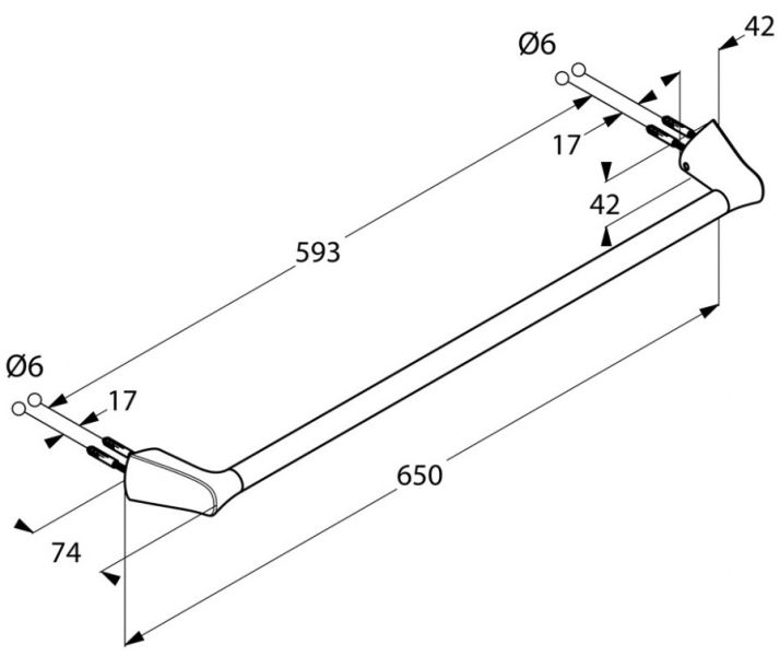 Полотенцедержатель Kludi Ambienta 65см хром 5398005