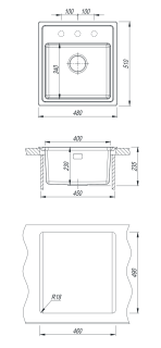 Кухонная мойка Florentina Комби 480 антрацит