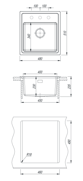 Кухонная мойка Florentina Комби 480 серый шёлк