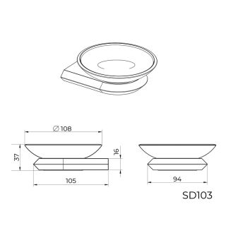 Мыльница Knotlor SD103BL, черный