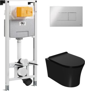 Комплект унитаза с инсталляцией Point Вега 879235pKA00+PN41711BM с сиденьем Микролифт