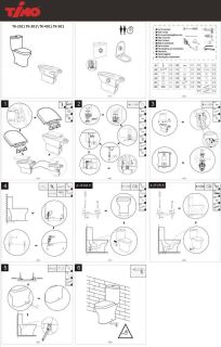 Унитаз Timo INARI TK-501 пристенный ,напольный,безободковый с сидением микролифт, клавиша хром, механизм 3/6 л