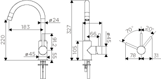 Смеситель для кухни Omoikiri Shinagawa-CH