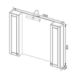 Зеркало-шкаф Aquanet Честер 105 белый/золото