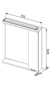 Зеркало-шкаф Aquanet Гретта 75 светлый дуб