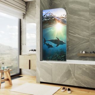 Шторка на ванну MaybahGlass ФП004 MGV-929-ФП004-6 70см фотопечать