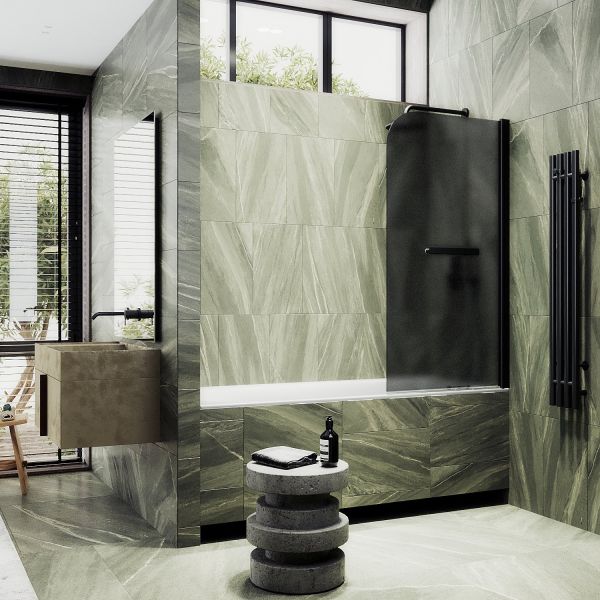 Шторка на ванну MaybahGlass MGV-792-6 80см чёрный