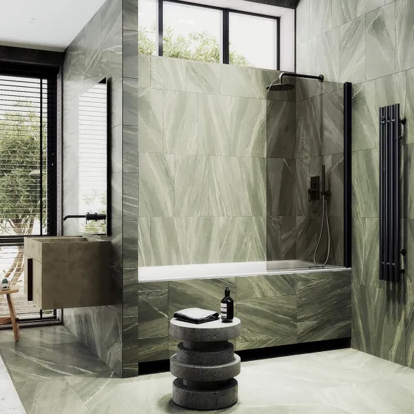 Шторка на ванну MaybahGlass MGV-622-6 80см чёрный