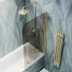Шторка на ванну MaybahGlass MGV-601-3 40см золото