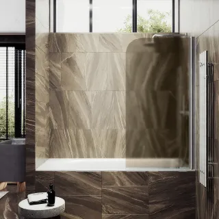 Шторка на ванну MaybahGlass MGV-612-5 60см хром матовый