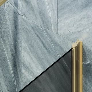 Шторка на ванну MaybahGlass MGV-618-3 70см золото