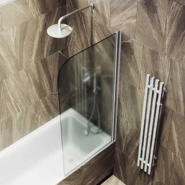 Шторка на ванну MaybahGlass MGV-621-5 80см хром матовый