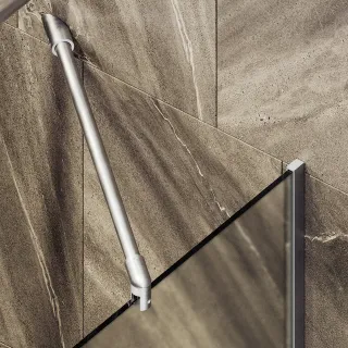 Шторка на ванну MaybahGlass MGV-132-5у 44см хром матовый