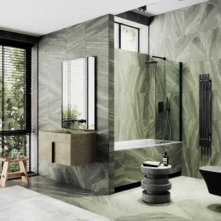 Шторка на ванну MaybahGlass MGV-599-6 70см чёрный