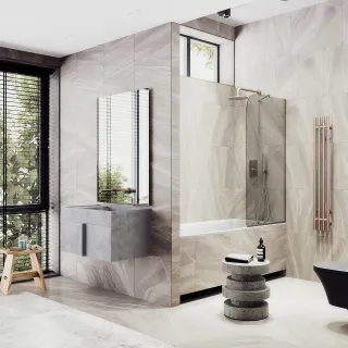 Шторка на ванну MaybahGlass MGV-69-2у 70см бронза