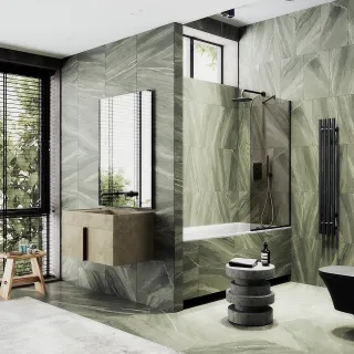 Шторка на ванну MaybahGlass MGV-147-6у 64см чёрный